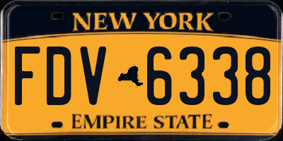 NY license plate FDV6338