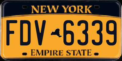 NY license plate FDV6339