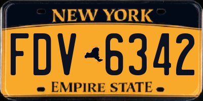 NY license plate FDV6342