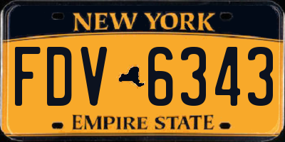 NY license plate FDV6343