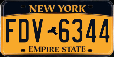 NY license plate FDV6344