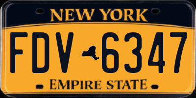 NY license plate FDV6347