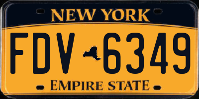 NY license plate FDV6349