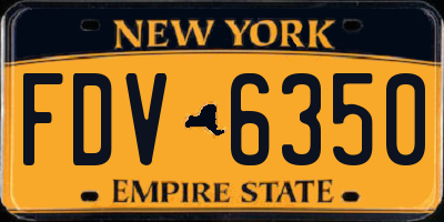 NY license plate FDV6350