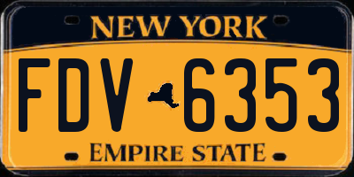 NY license plate FDV6353