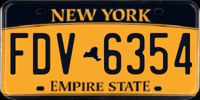 NY license plate FDV6354
