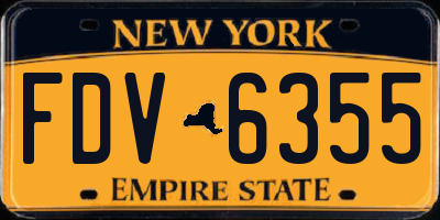 NY license plate FDV6355