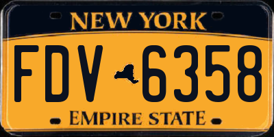 NY license plate FDV6358