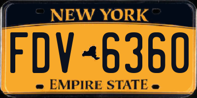 NY license plate FDV6360