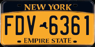 NY license plate FDV6361