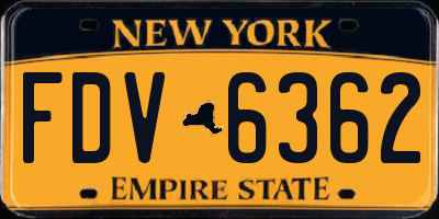 NY license plate FDV6362