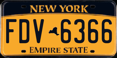NY license plate FDV6366