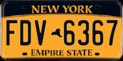 NY license plate FDV6367