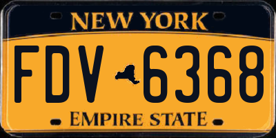 NY license plate FDV6368