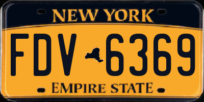 NY license plate FDV6369