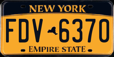 NY license plate FDV6370