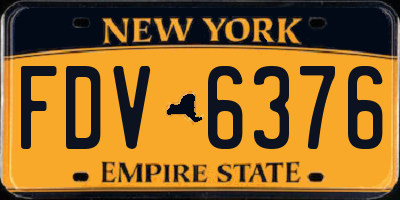 NY license plate FDV6376