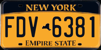NY license plate FDV6381