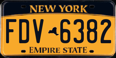 NY license plate FDV6382