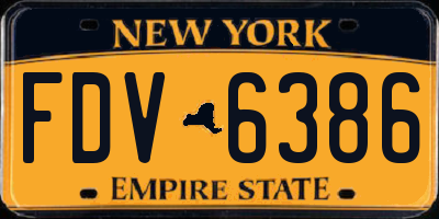 NY license plate FDV6386