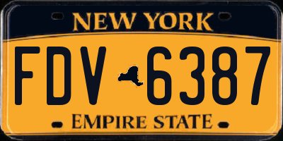 NY license plate FDV6387