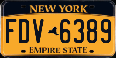 NY license plate FDV6389