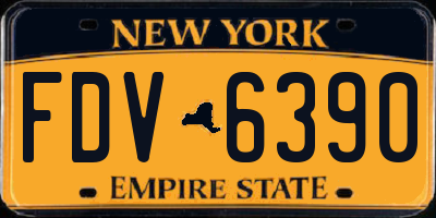 NY license plate FDV6390