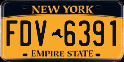 NY license plate FDV6391