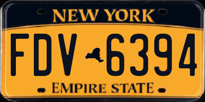 NY license plate FDV6394