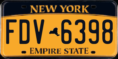 NY license plate FDV6398