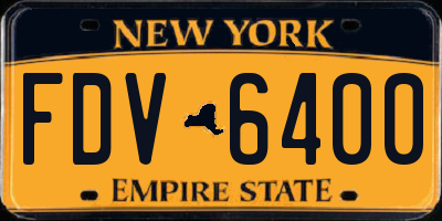 NY license plate FDV6400