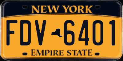 NY license plate FDV6401