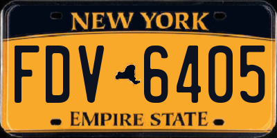 NY license plate FDV6405