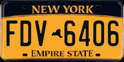 NY license plate FDV6406