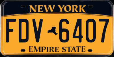 NY license plate FDV6407