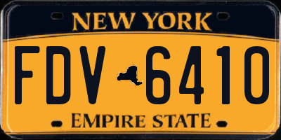 NY license plate FDV6410