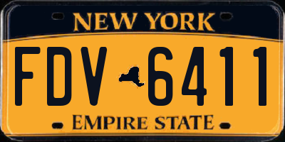 NY license plate FDV6411