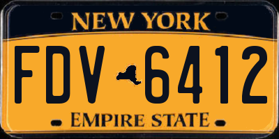 NY license plate FDV6412