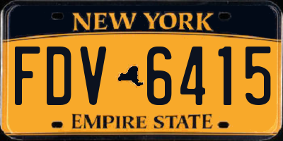 NY license plate FDV6415