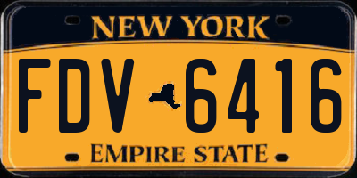 NY license plate FDV6416