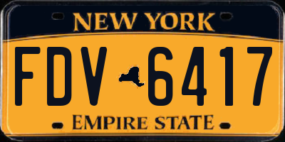 NY license plate FDV6417