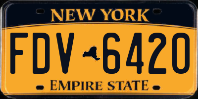 NY license plate FDV6420
