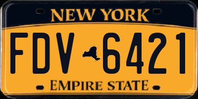 NY license plate FDV6421
