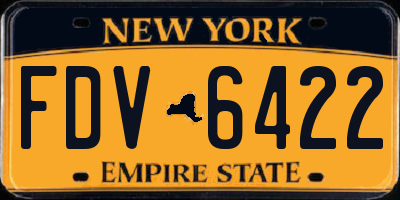 NY license plate FDV6422