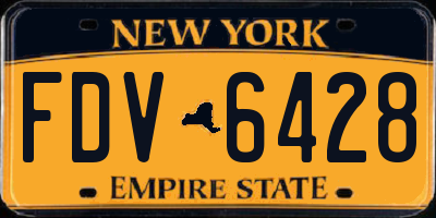 NY license plate FDV6428