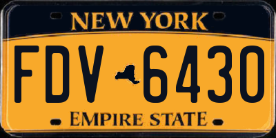 NY license plate FDV6430