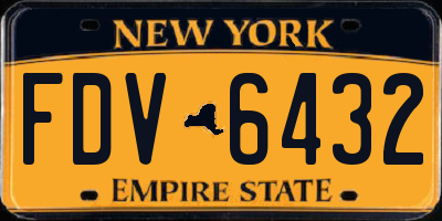 NY license plate FDV6432