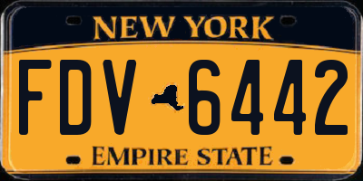 NY license plate FDV6442