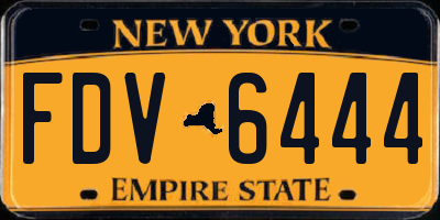 NY license plate FDV6444