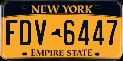 NY license plate FDV6447